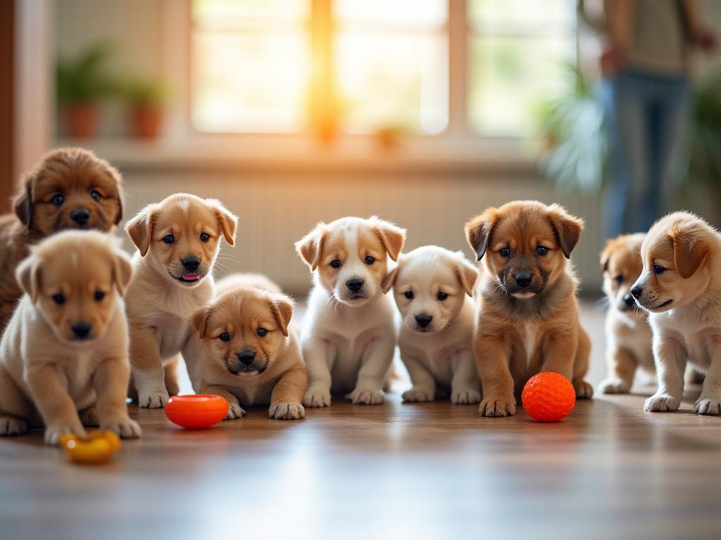Cachorros en clase de socialización en Madrid