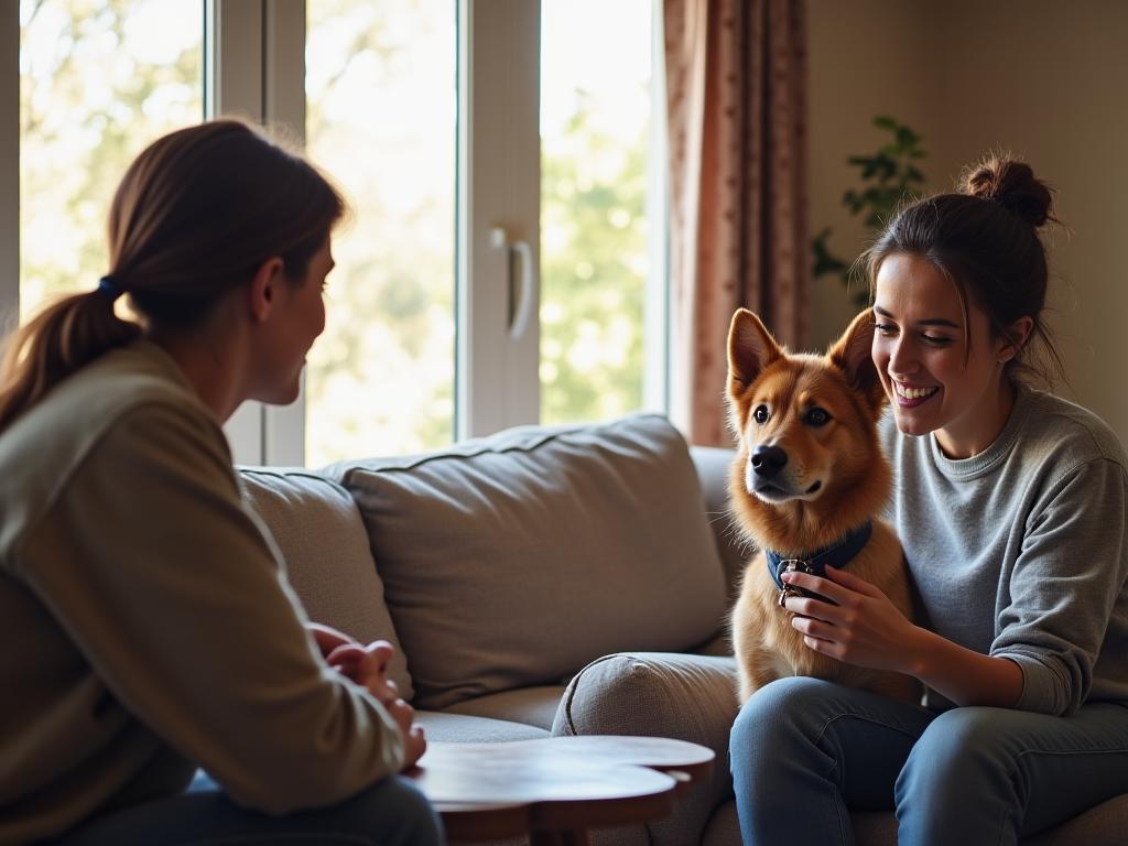 Entrenador canino realizando consulta personalizada en domicilio